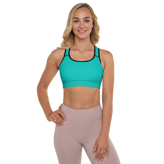 "Tiger Stripes" Sports Bra w/Removable Padding // Aqua