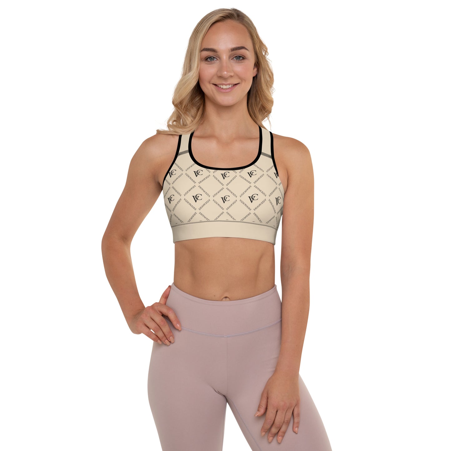 "Diamond" Sports Bra w/Removable Padding // Champagne Mami