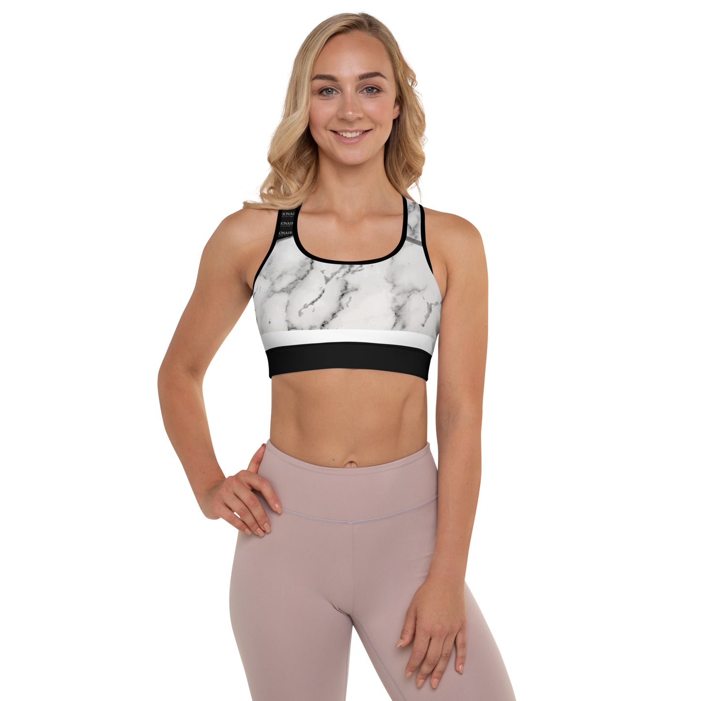 Sports Bra w/Removable Padding // White Marble