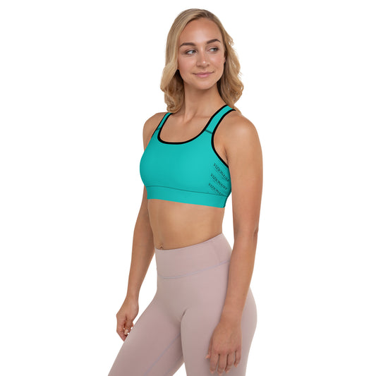 "Tiger Stripes" Sports Bra w/Removable Padding // Aqua