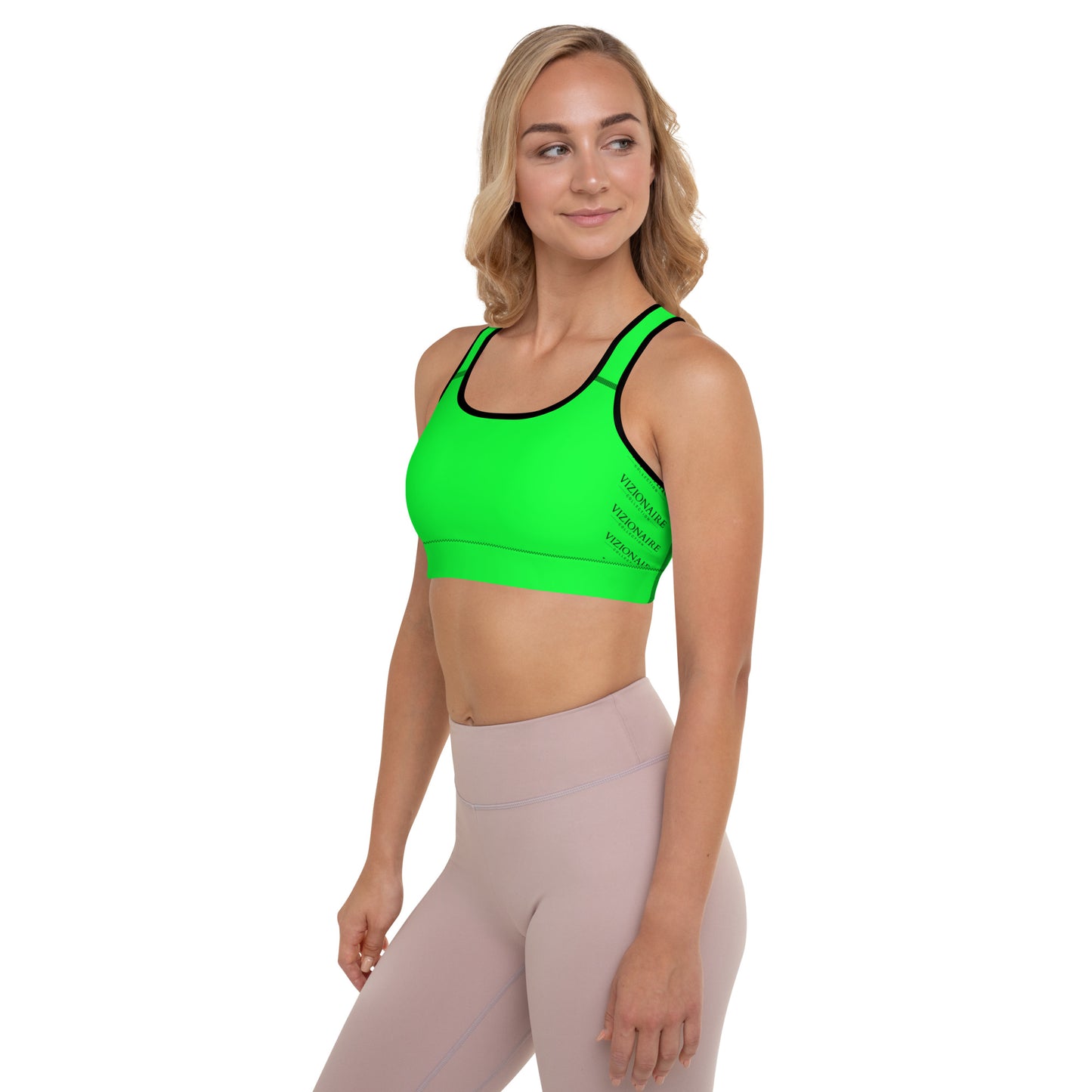 "Tiger Stripes" Sports Bra w/Removable Padding // Lime Light