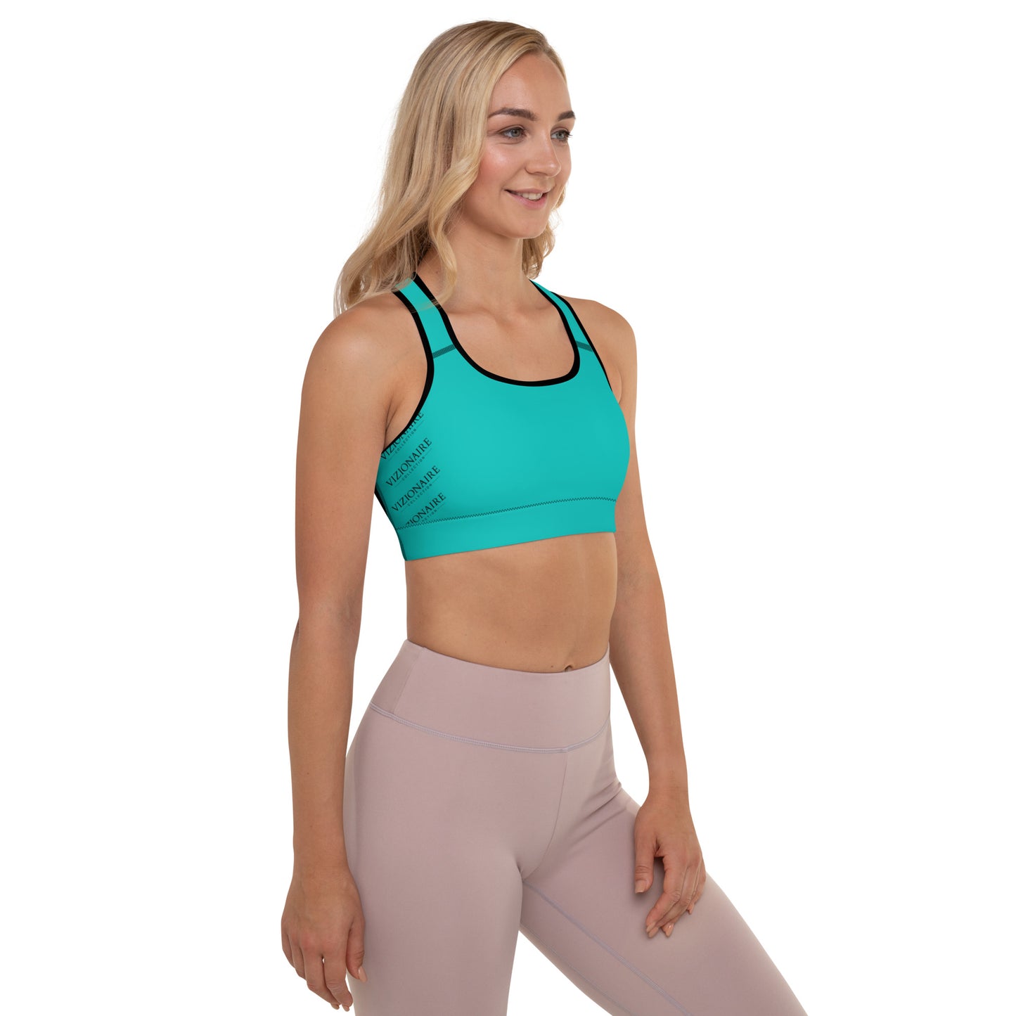 "Tiger Stripes" Sports Bra w/Removable Padding // Aqua