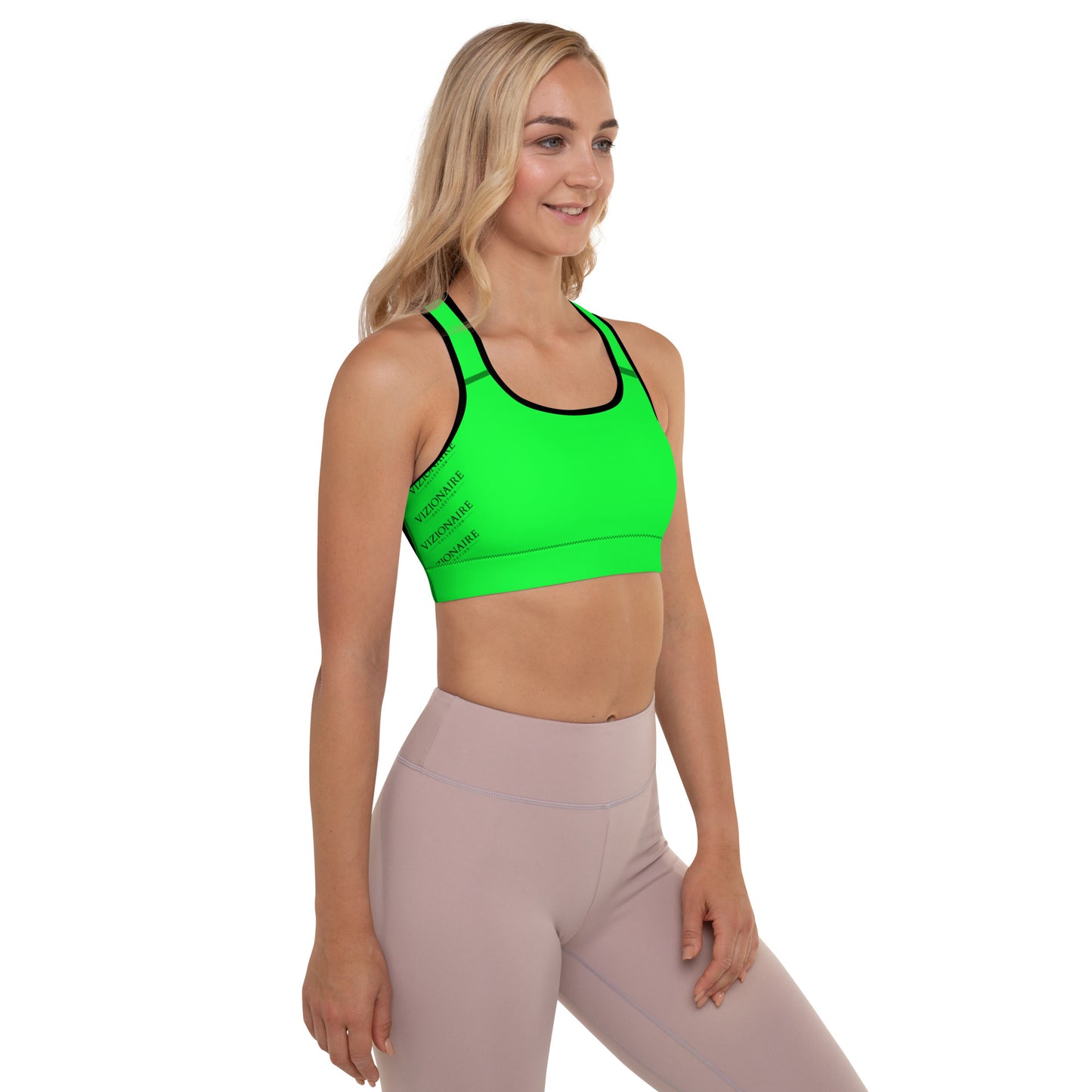 "Tiger Stripes" Sports Bra w/Removable Padding // Lime Light