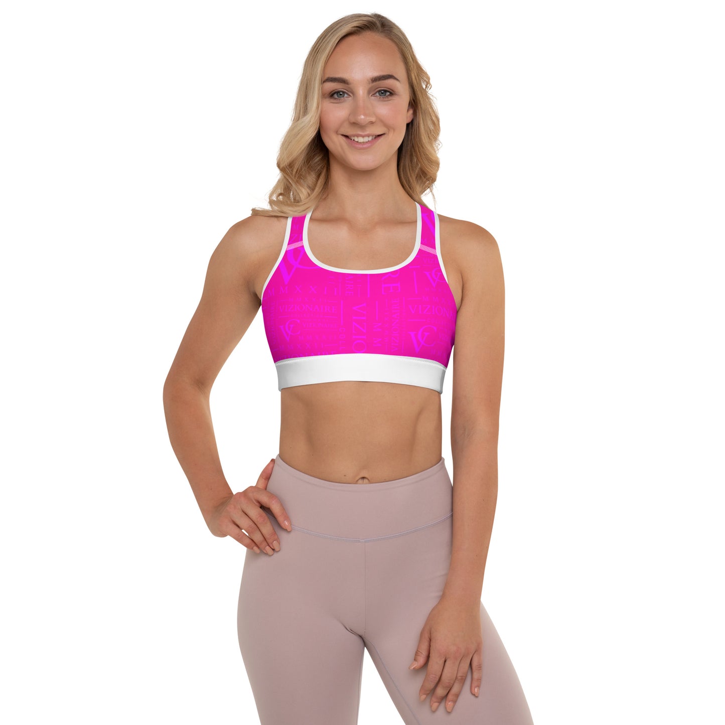 Signature "MMXXII" Sports Bra w/Removable Padding // Pink X-Ray