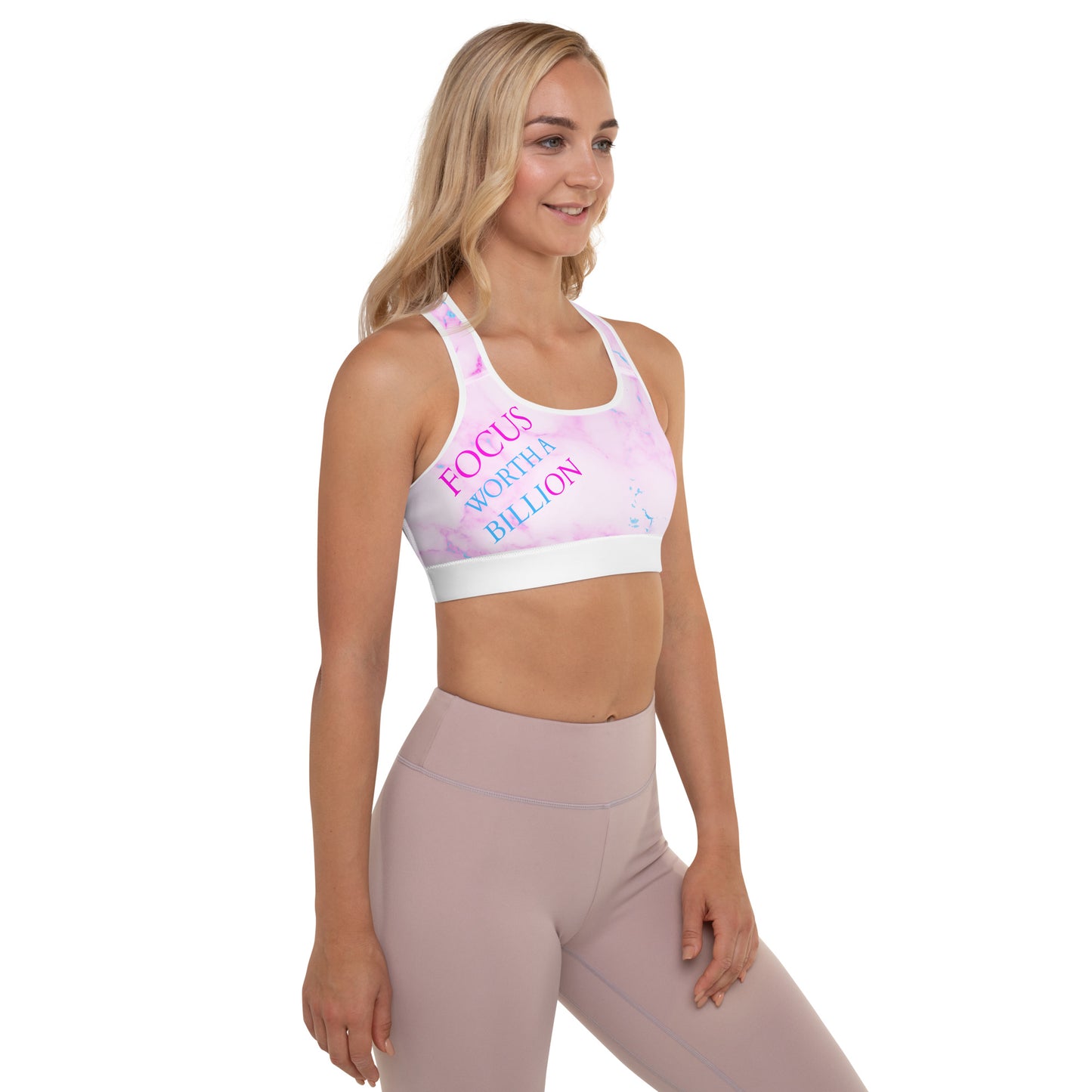 Sports Bra w/Removable Padding // Pink Cotton Candy