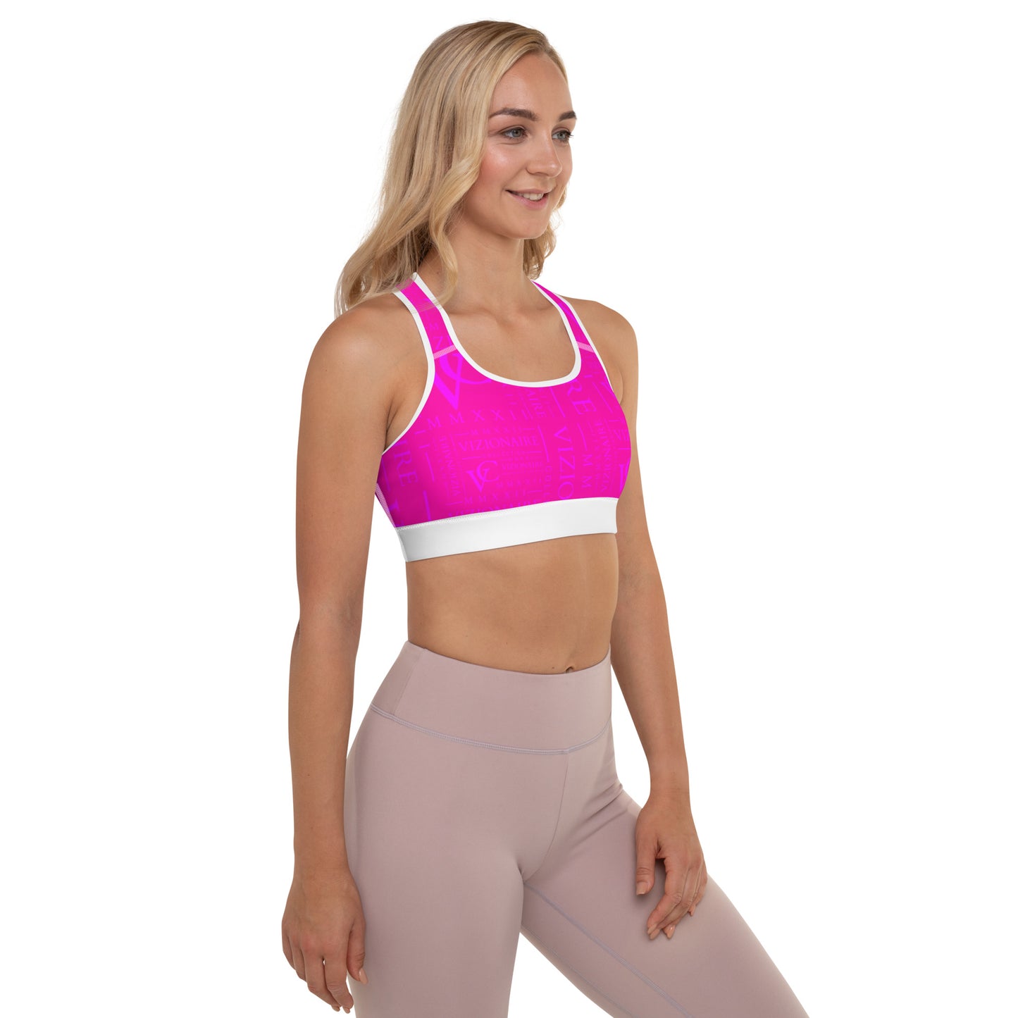 Signature "MMXXII" Sports Bra w/Removable Padding // Pink X-Ray