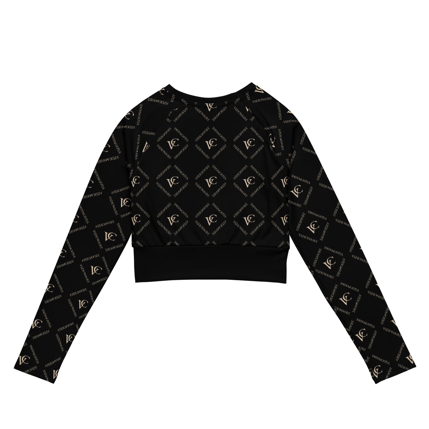 "Diamond" Long-sleeve Crop Top // Ebony