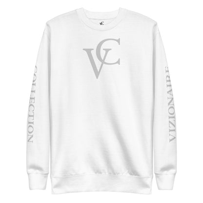 Fleece Crewneck Sweatshirt White // Grey Skies